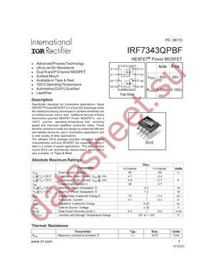IRF7343QTRPBF datasheet  